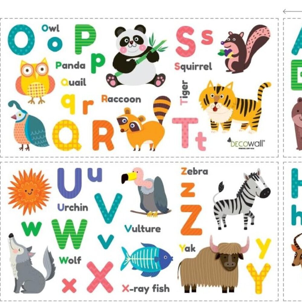 ABC Colourful Animal Alphabet Wall Stickers - BRAND NEW - Picture 5 of 8